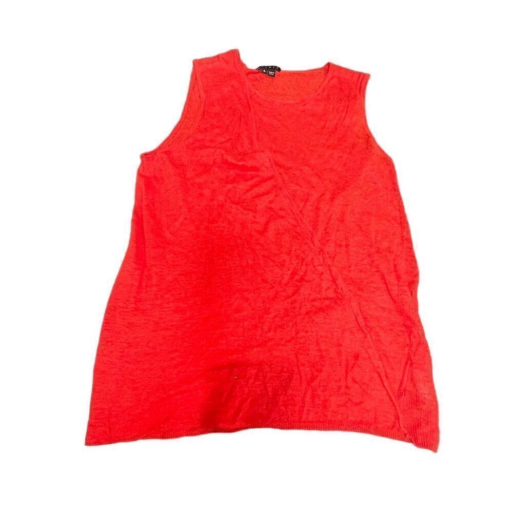 Theory Women's Sleeveless Red Crew Neck Tank Top Size S